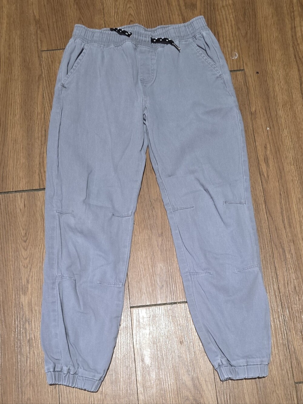 Kids Elastic-Waist Light Gray Casual Jogger Pants